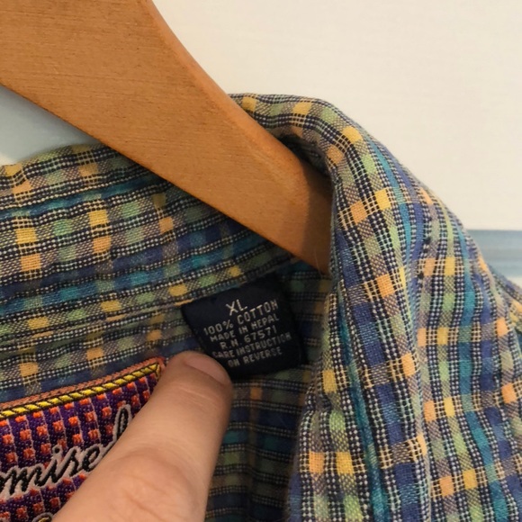 🍂Vintage promised land sz xl plaid sleeveless top - Picture 4 of 5